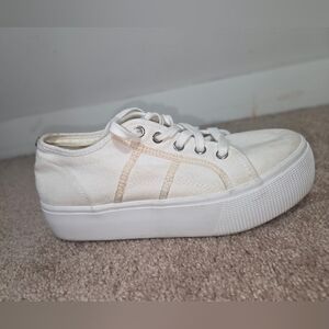 Steve Madden Cream Canvas Sneakers